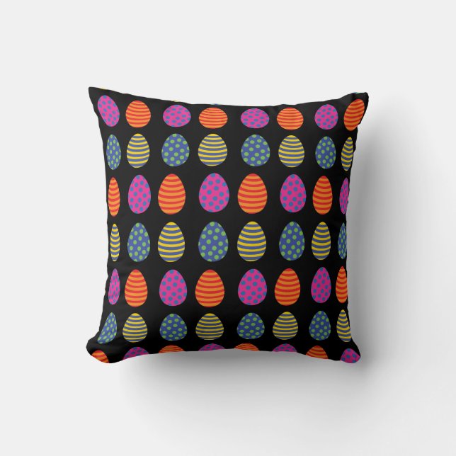 Coloured Easter Eggs Pattern Cushion (Front)