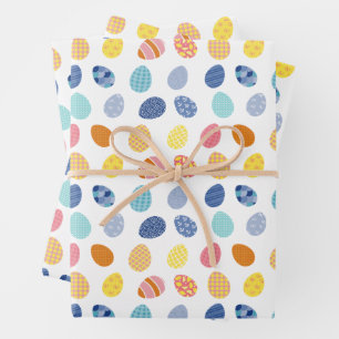 Coloured Eggs Easter Coastal Preppy Easter Wrapping Paper Sheet