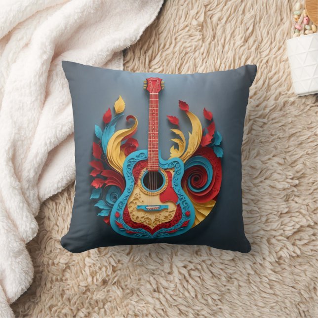  Coloured Fantasy Guitar Cushion (Blanket)