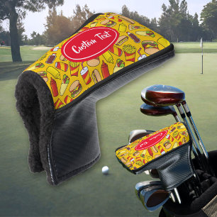 Coloured Fast Food Icons Pattern Golf Head Cover