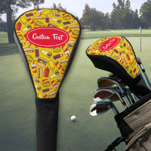 Coloured Fast Food Icons Pattern Golf Head Cover