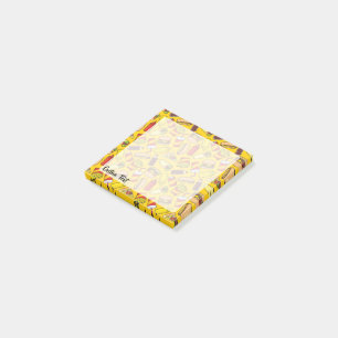 Coloured Fast Food Icons Pattern Post-it Notes