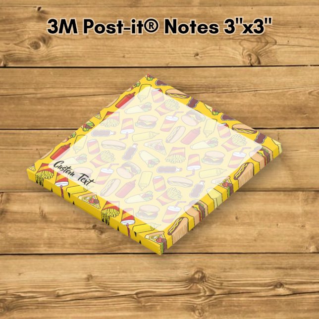Coloured Fast Food Icons Pattern Post-it Notes (Creator Uploaded)
