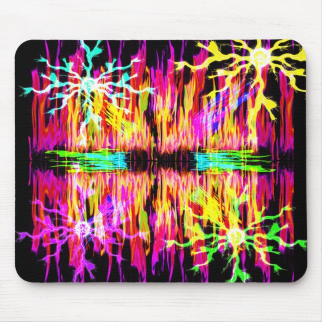 Coloured Fire and Sparks Mousepad (Front)
