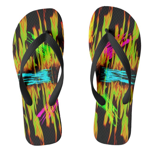 Coloured Fire Flip flops (Footbed)