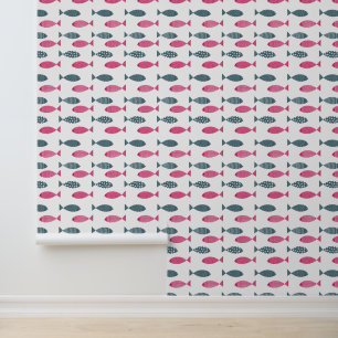 coloured fish pattern wallpaper
