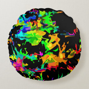 Coloured flames round cushion