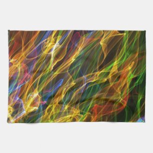 Coloured Flames Tea Towel