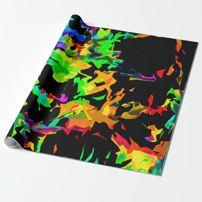 Coloured flames wrapping paper (Unrolled)
