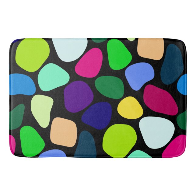 Coloured Flat Stone Mosaic I + your ideas Bath Mat (Front)