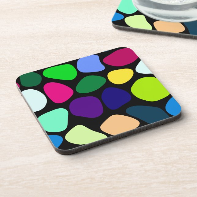Coloured Flat Stone Mosaic I + your ideas Coaster (Left Side)