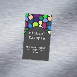 Coloured Flat Stone Mosaic I + your ideas Magnetic Business Card