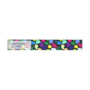Coloured Flat Stone Mosaic I + your ideas Wraparound Address Label