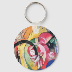 Coloured Flowers (aka Abstract Forms) by Franz Mar Key Ring