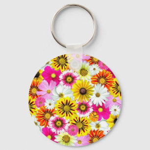 Coloured flowers Art Key Ring