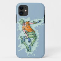 Coloured Flying Skater, Funny Illustration
