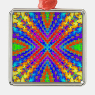 coloured fractal kaleidoscope Art Metal Tree Decoration