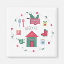 coloured garden set