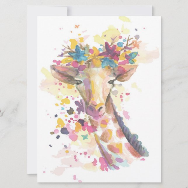Coloured Giraffe watercolor | Perfect gift (Front)