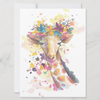 Coloured Giraffe watercolor | Perfect gift