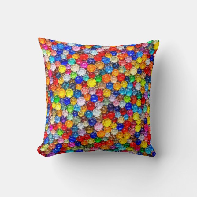 Coloured glass marbles cushion (Front)