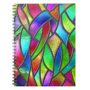 Coloured Glass Pattern 3D Texture Notebook