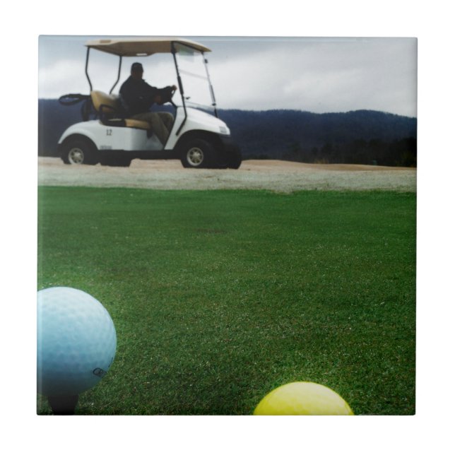 coloured golf balls and cart tile (Front)