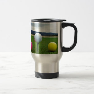 Coloured Golf Balls, mountain tee Travel Mug