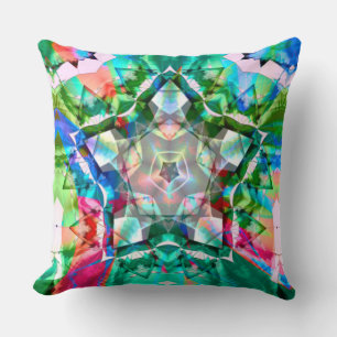 Coloured green virtual stars with neon shades  cushion