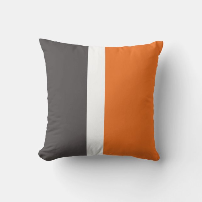 Coloured  grey and orange cushion (Front)
