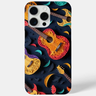 Coloured Guitar Pattern iPhone 15 Pro Max Case