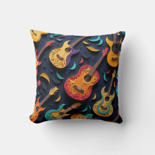Coloured Guitar Pattern Cushion