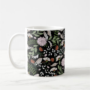 Coloured hand painted seamless pattern with flower coffee mug