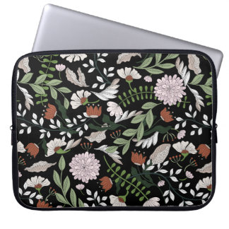 Coloured hand painted seamless pattern with flower laptop sleeve