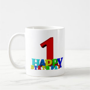 Coloured Happy Birthday Typography Baby Coffee Mug