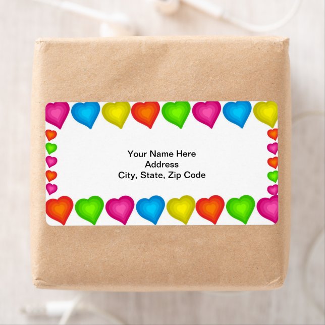Coloured Hearts  Labels (Insitu)