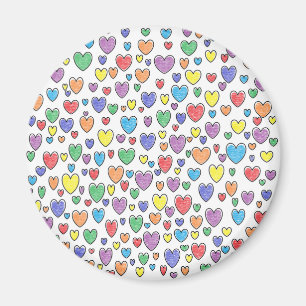 Coloured Hearts Magnet