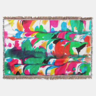 Coloured hearts throw blanket