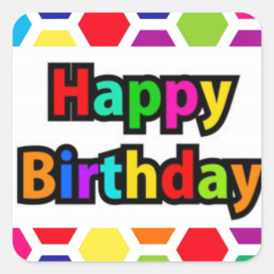 Coloured Honeycomb Square Sticker