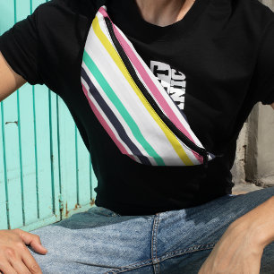 Coloured Horizontal Stripes Bum Bags
