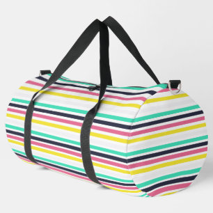 Coloured Horizontal Stripes Duffle Bag