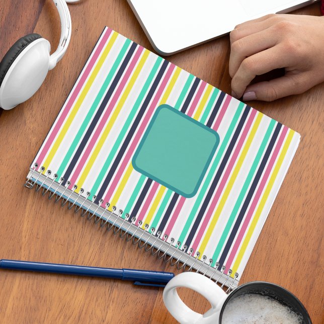 Coloured Horizontal Stripes  Notebook (Colored Horizontal Stripes Notebook)
