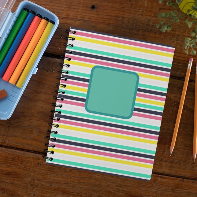 Coloured Horizontal Stripes  Notebook (Colored Horizontal Stripes Notebook)