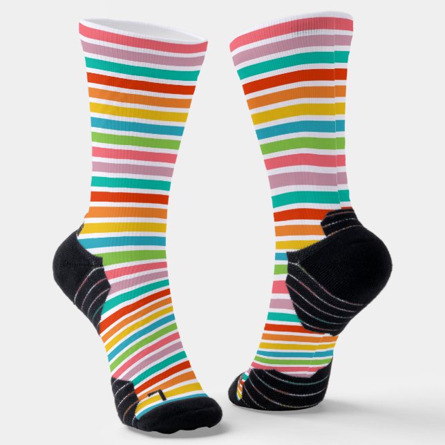 Coloured Horizontal Stripes  Socks (Angled)