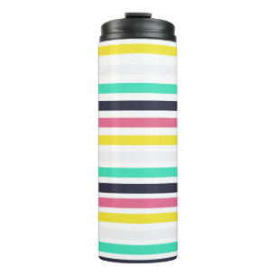 Coloured Horizontal Stripes  Thermal Tumbler