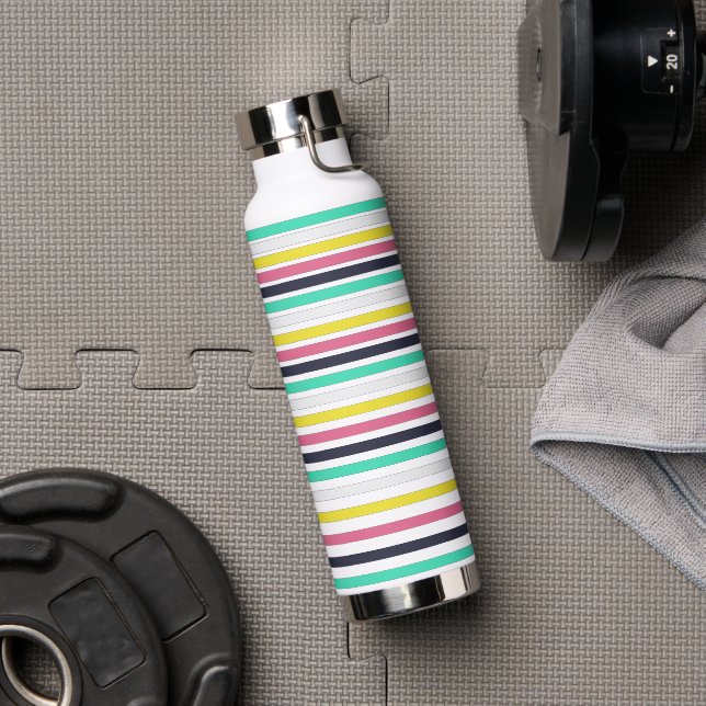 Coloured Horizontal Stripes  Water Bottle (Gym)