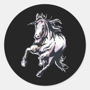 Coloured Horse Horseback Riding Classic Round Sticker