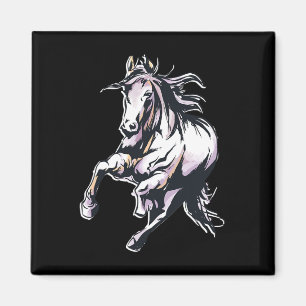Coloured Horse Horseback Riding Magnet