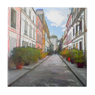 Coloured houses in Rue Cremieux - Paris Ceramic Tile