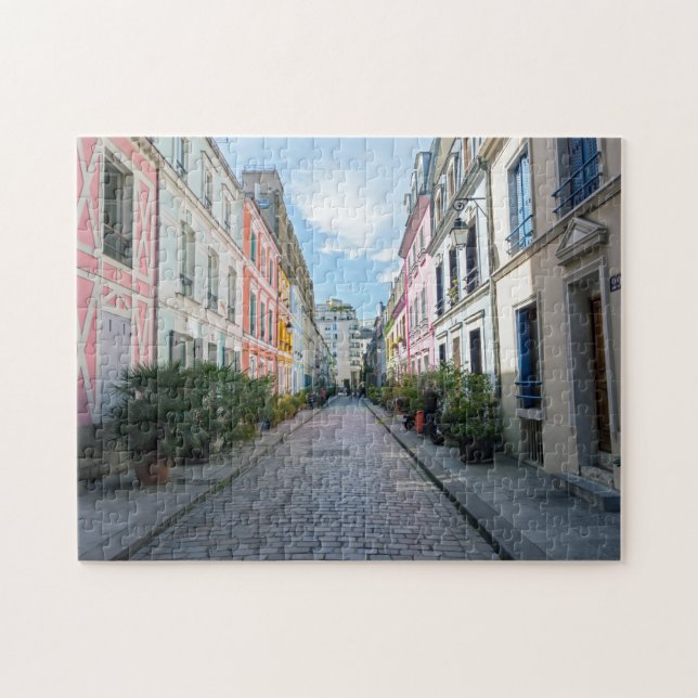 Coloured houses in Rue Cremieux - Paris, France Jigsaw Puzzle (Horizontal)